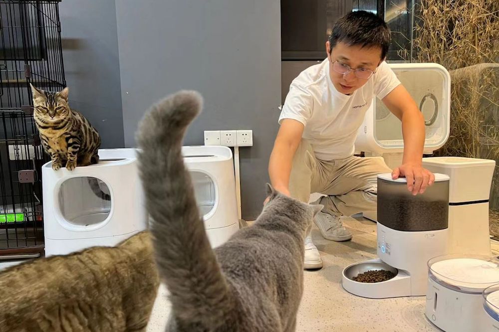 劉坤因熱愛寵物而創業，用心以智能寵物用品回應貓咪及貓奴的需求。